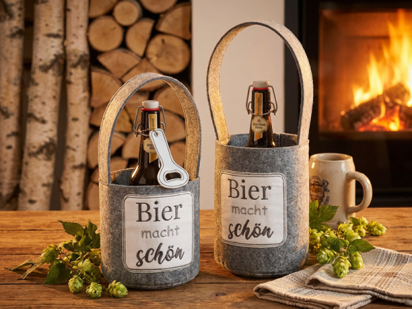 Bier macht schön Spruch Vatertag - Stickdatei